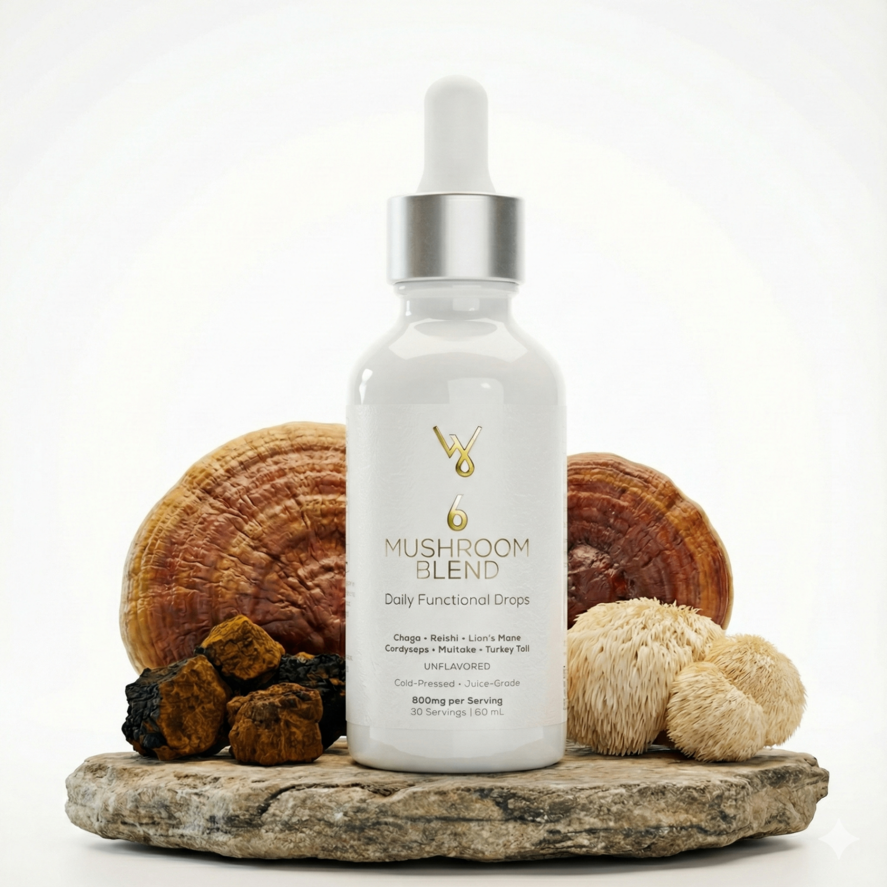 Wellness Drops 6 Mushroom Blend with six functional mushrooms